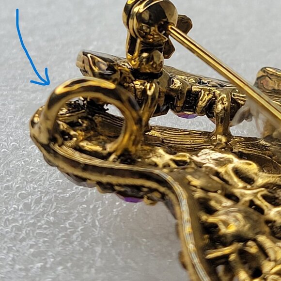Gold Butterfly Pendant and Brooch - Picture 3 of 13